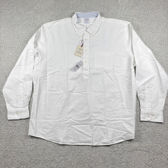 Brooks Brothers Other - NEW Brooks Brothers Popover Shirt Mens XXL White Friday Oxford Button Down